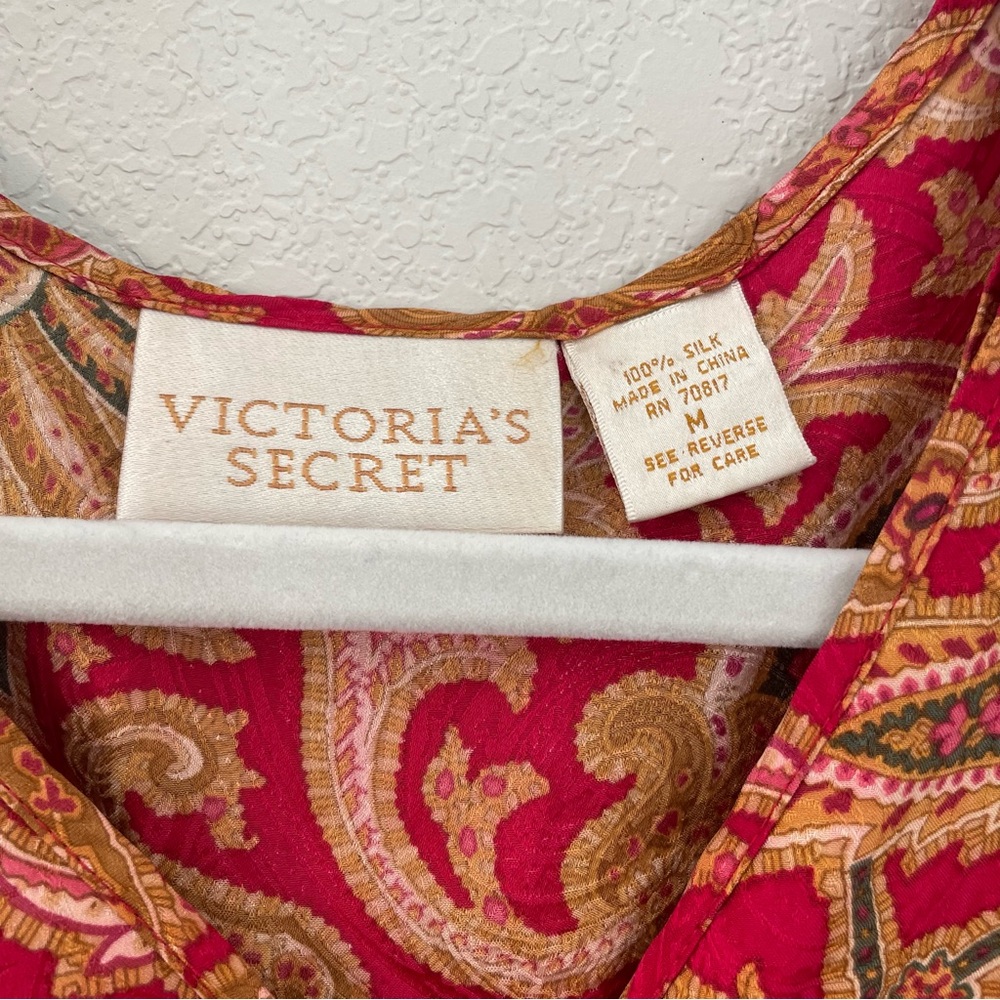 Vintage Victorias Secret Silk Paisley Print Nightgown Lingerie Gold Label - Picture 3 of 9
